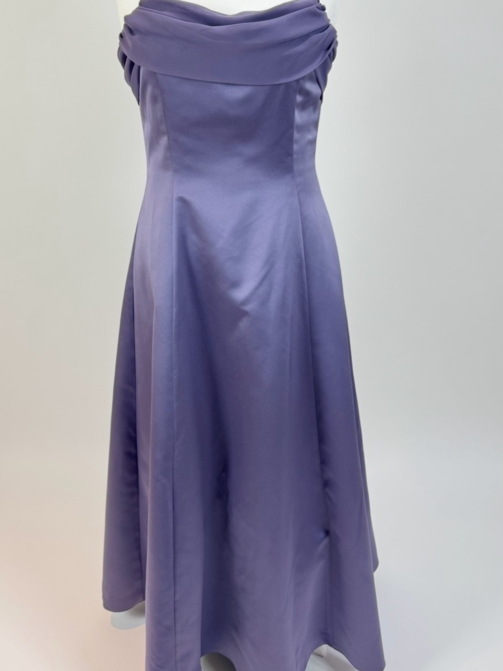 Michelangelo Lavender Satin Cowl Neck A-Line Gown Size 16